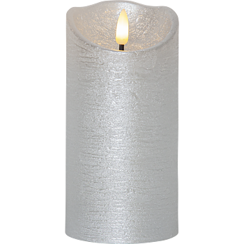 LED Blockljus Flamme Rustic Silver 15cm