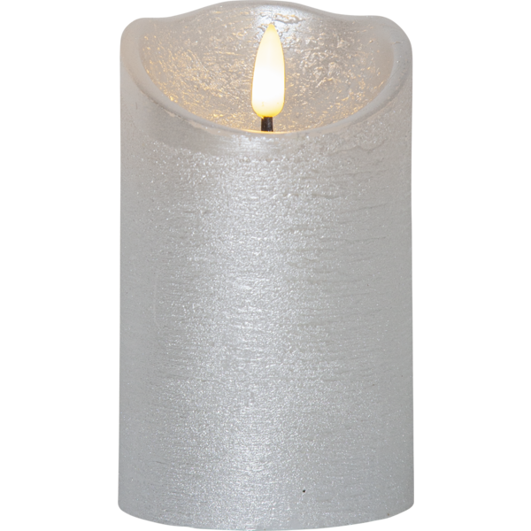 LED Blockljus Flamme Rustic Silver 12,5 cm - 2