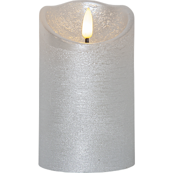 LED Blockljus Flamme Rustic Silver 12,5 cm
