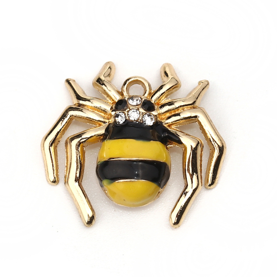 Charm   Enameld spider, rhinestones