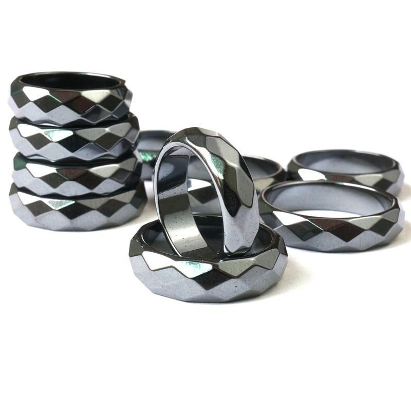 Hematit Ringar -  fasettslipad 