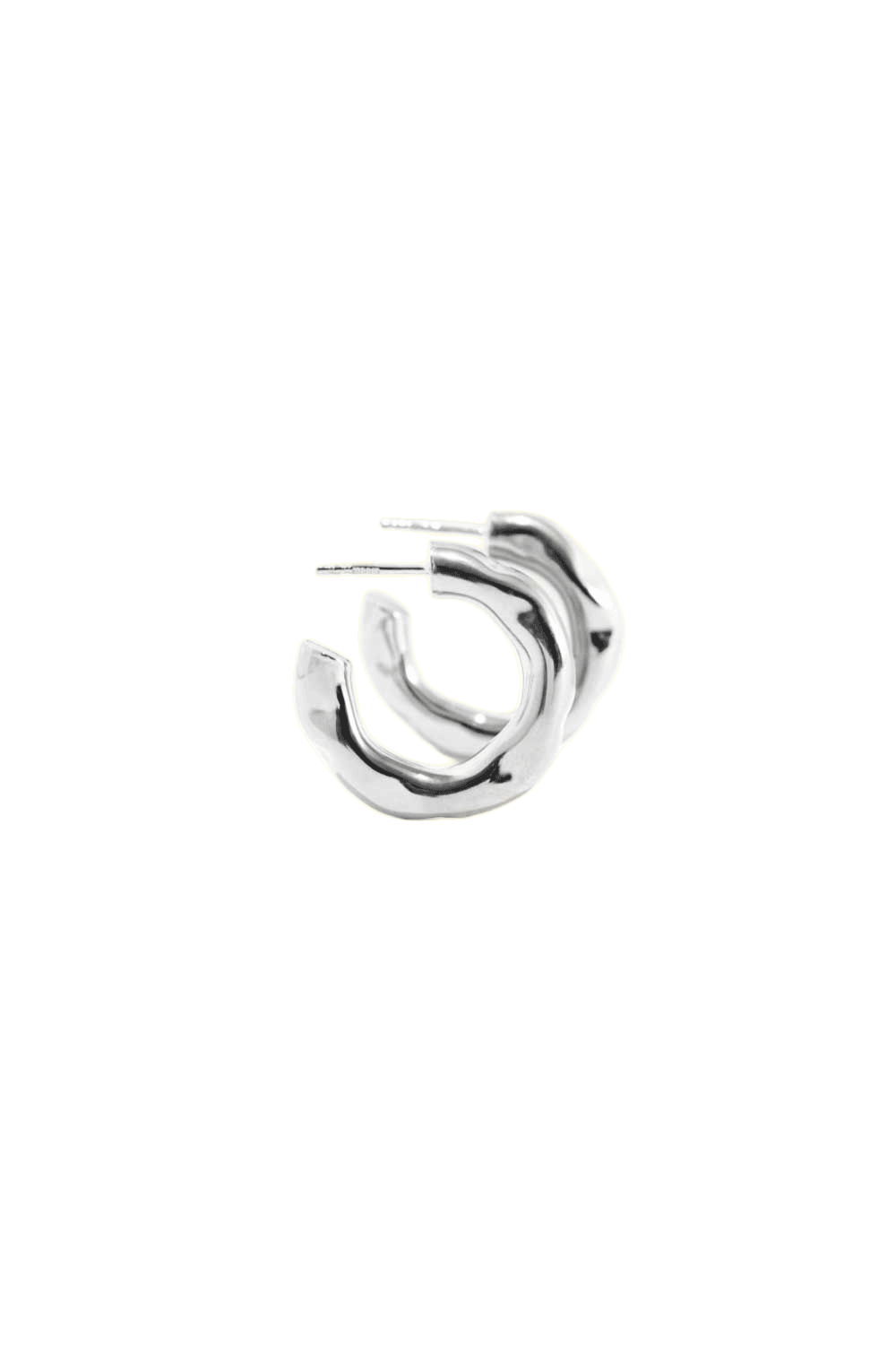 Medium Lune Hoops Silver
