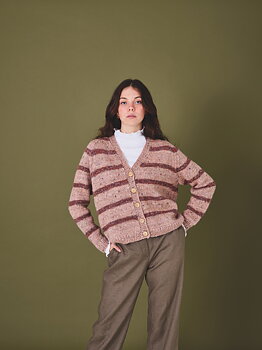 Bred raglankofta i ränder 890504 - Kamelia by Permin