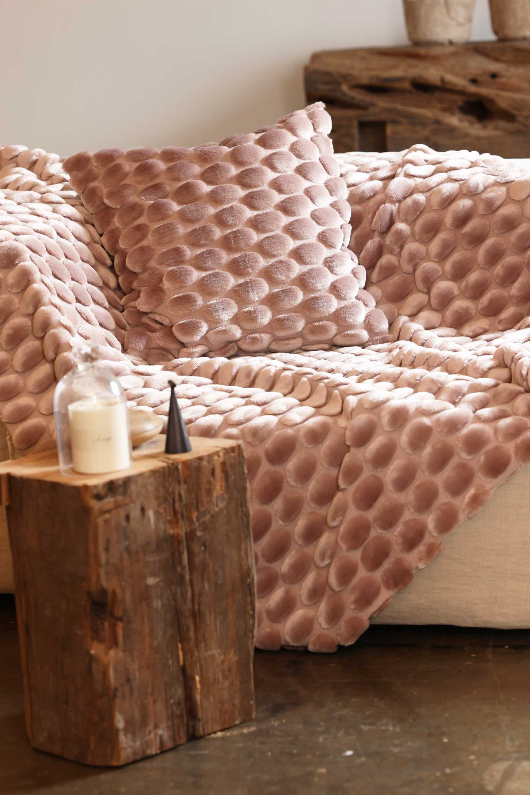 EGG THROW 130X170CM DUSTY PINK CEANNIS - 4