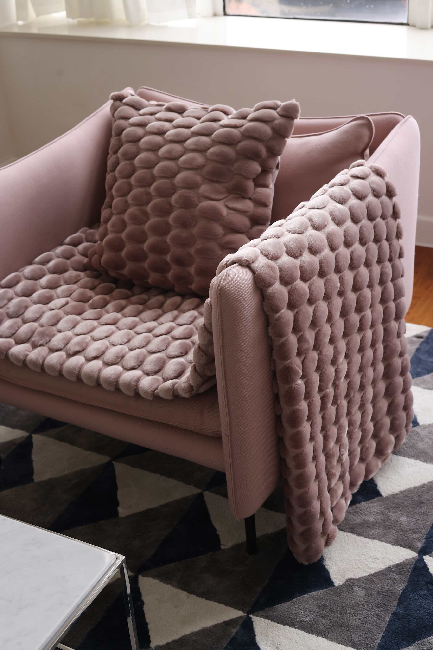 EGG THROW 130X170CM DUSTY PINK CEANNIS - 3