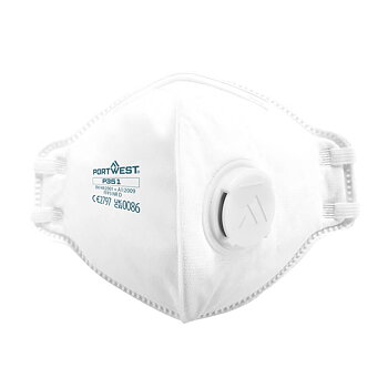 PW P351 - FFP3 Ventilsförsedd Damm veckat andningsskydd