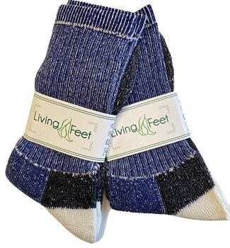 Wollen sokken met 60% wol - Blauw (2 paar)