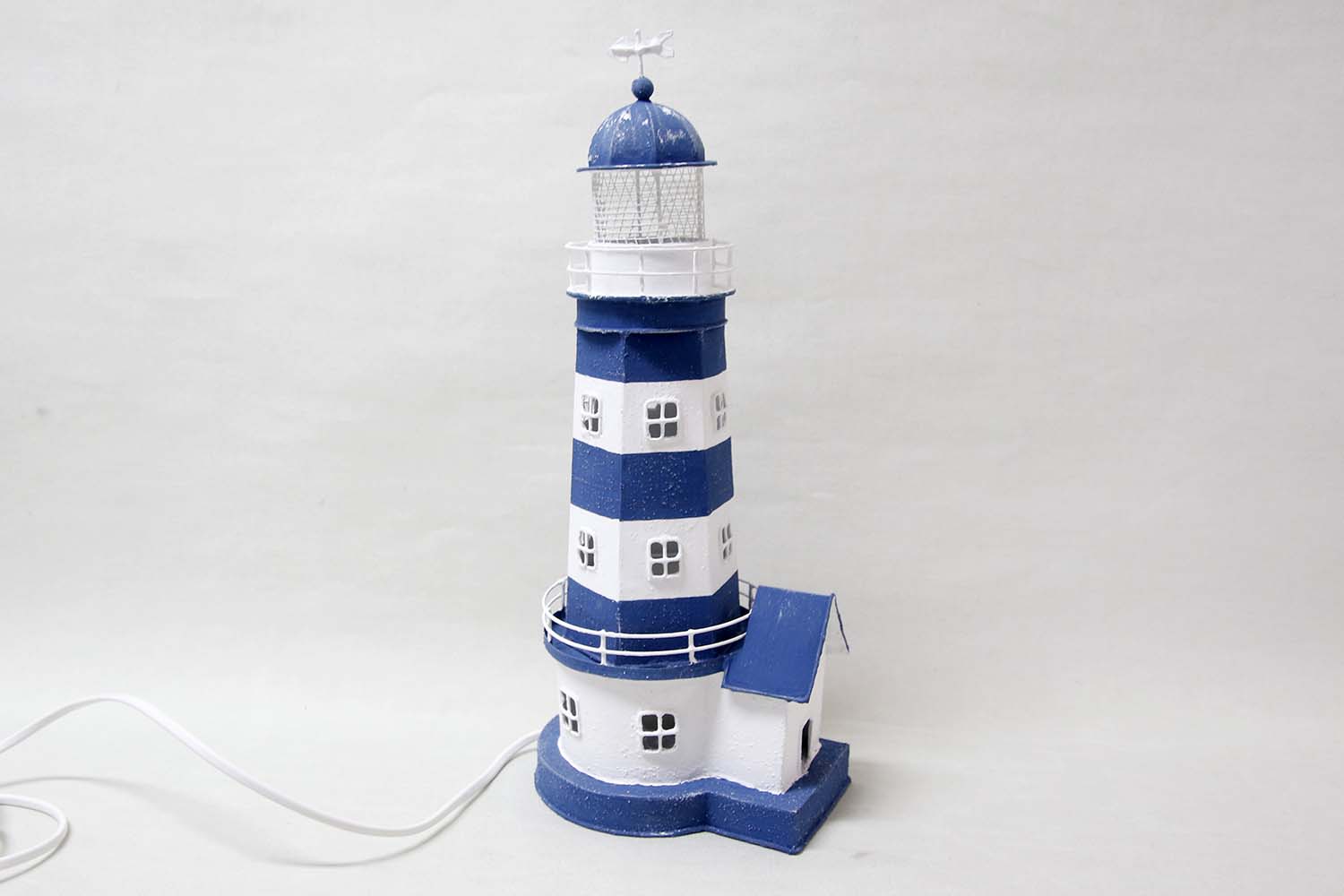 Lighthouse Lamp Blue-White 36x16 cm
