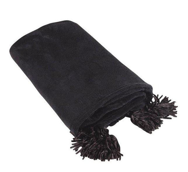 Pläd Tassel Svart, Puderrosa, Rost shabby chic lantlig stil - 4