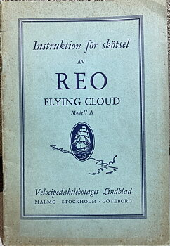 1929 REO Flying Cloud Modell A Instruktion för skötsel