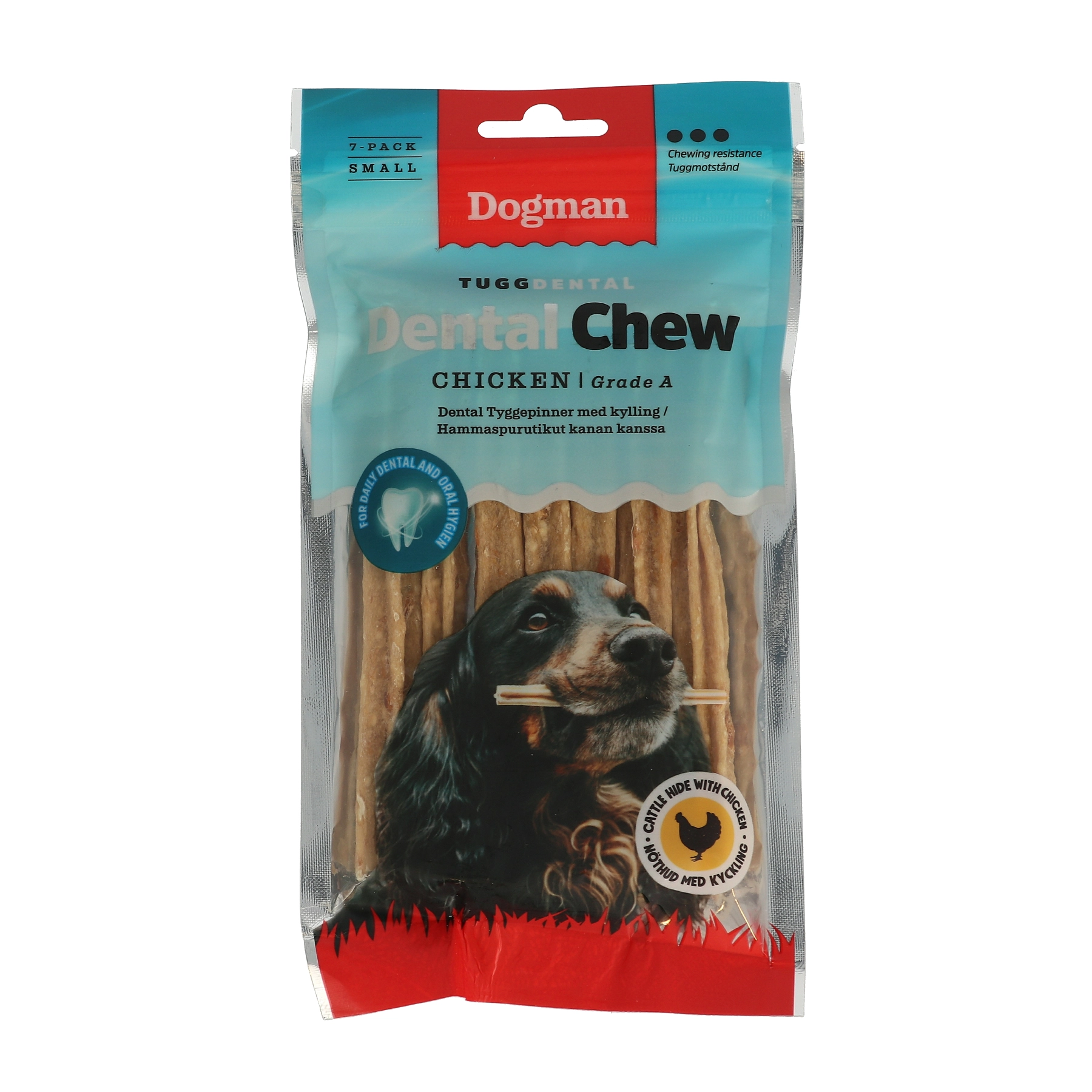 Dogman Tugg Dental Chew Bone Kyckling Small 7-Pack 
