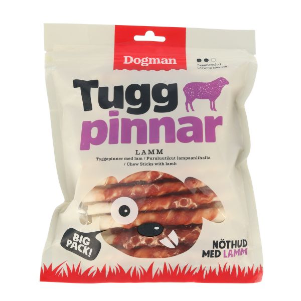 Dogman Tuggpinnar Med Lamm Small 12,5cm Vit 25-Pack