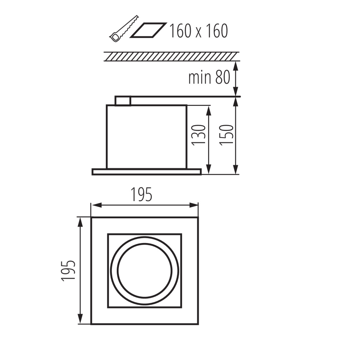 KANLUX Downlight MATEO Svart - 4