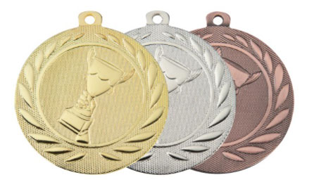Medaljer 50 mm präglade - Trophy - Guld, Silver, Brons - 2
