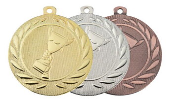 Medaljer 50 mm präglade - Trophy - Guld, Silver, Brons
