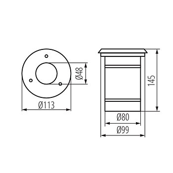 KANLUX BERG DL-100 Markarmatur, fast 