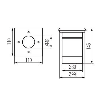 KANLUX BERG DL-10L Markarmatur, fast