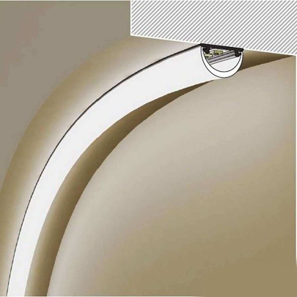 KANLUX Aluminiumprofil H BÖJBAR 20x3,3mm - 6