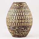 マリ・シムルソン Mexicoシリーズ 幾何学模様の茶色の花瓶 Vase 1960年代 (16 cm)