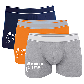 EDDIE MEDUZA - BOXERSHORTS, KUKEN STÅR (3-PACK)
