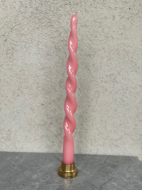 Skruvat ljus LACKAT ROSA GLASYR  - 3