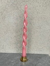 Skruvat ljus LACKAT ROSA GLASYR 