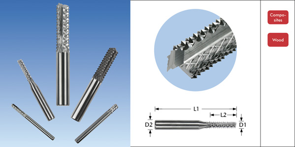 Composite cutters, finely toothed with chip breaker