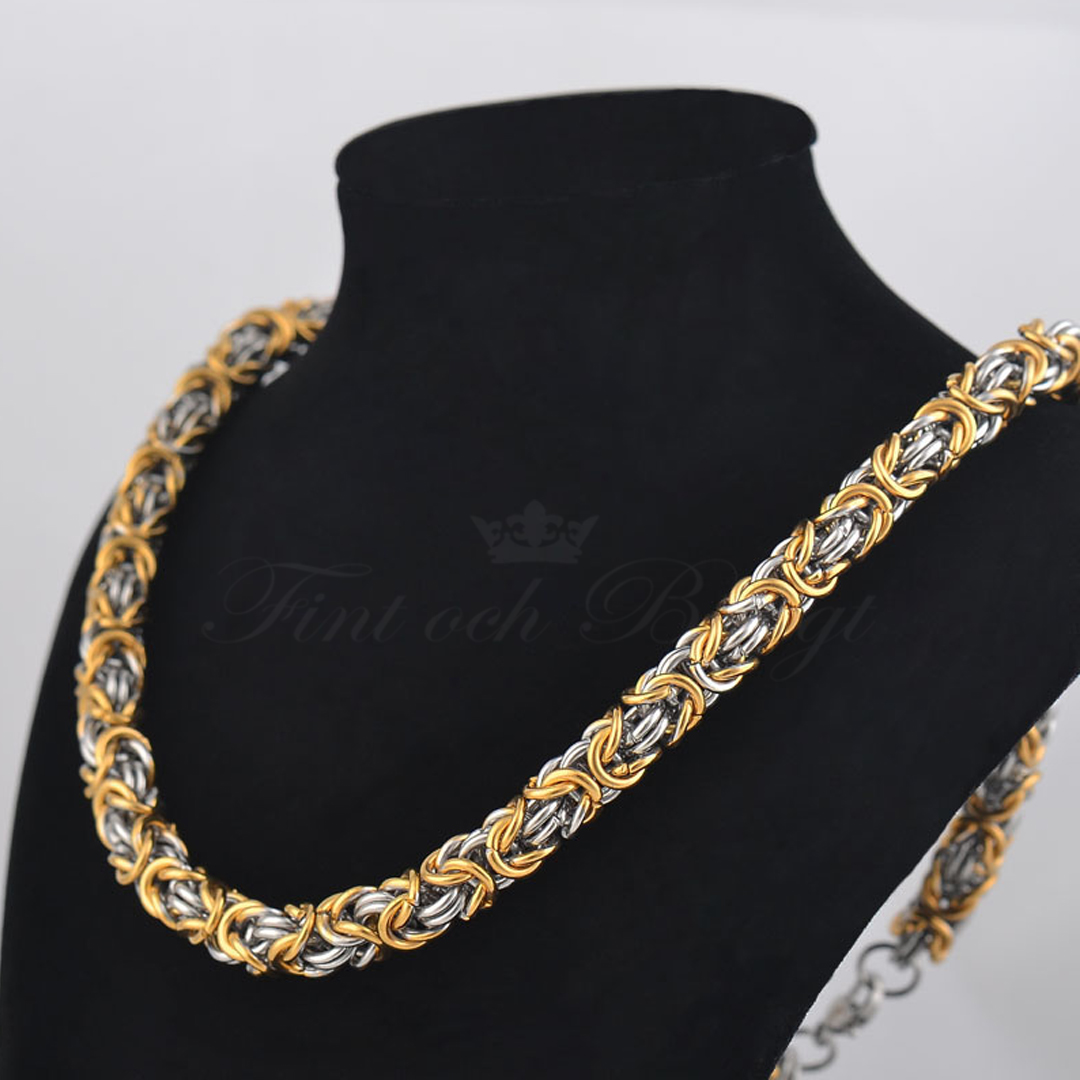 King Link Two Tone - 18k forgyldt Emperor Halskæde 316L 85g 6mm*560mm