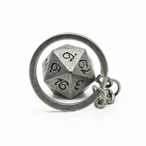 Keychain d20 Metal Patina - 2