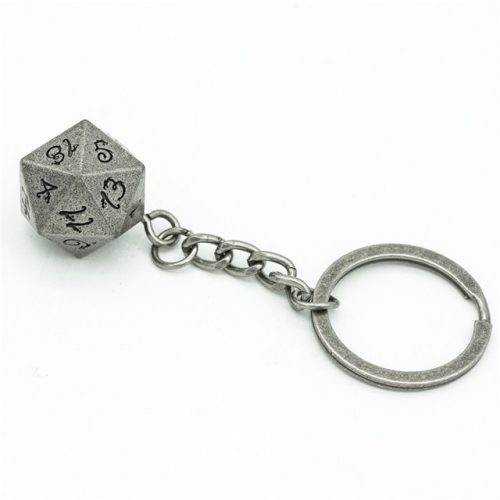 Keychain d20 Metal Patina - 6