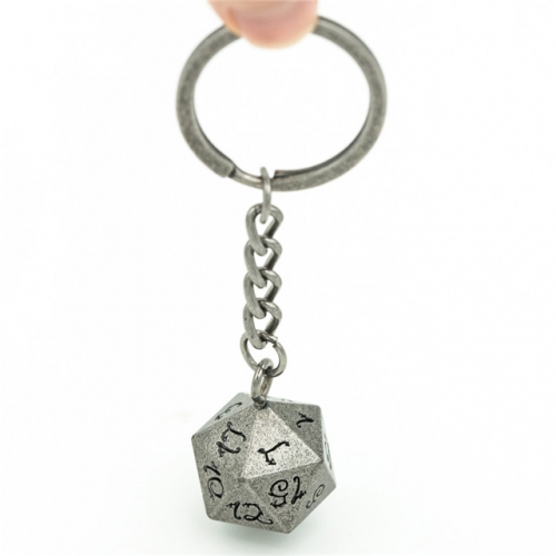Keychain d20 Metal Patina - 8