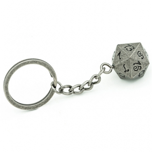 Keychain d20 Metal Patina - 5