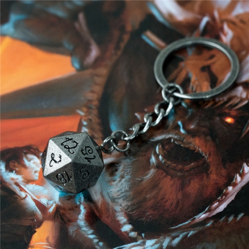 Keychain d20 Metal Patina - 7