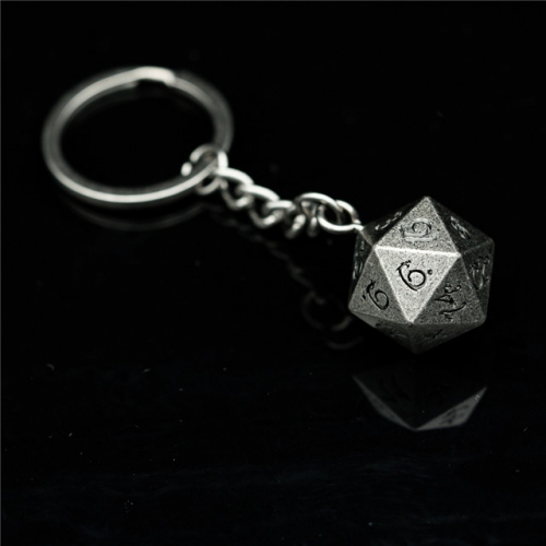 Keychain d20 Metal Patina