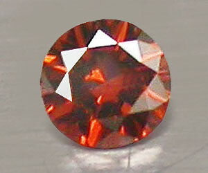 Diamante rojo naranja redondo genuino muy raro de 1,7 mm natural