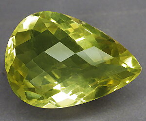 Piedra preciosa de cuarzo limón natural en forma de gota grande y lujosa de 13,62 ct
