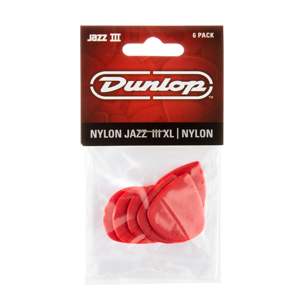 Dunlop Nylon Jazz III XL Red. 6-Pack