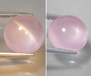 Piedra preciosa de cuarzo rosa de estrella natural rara redonda de 5,94 quilates de 11 mm
