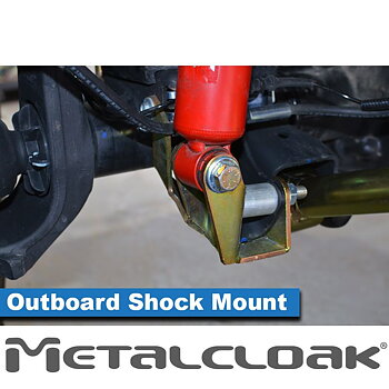 Metalcloak Outboard Shock Mount Spacer, Relocation Kit - Jeep JL, JLU & JT