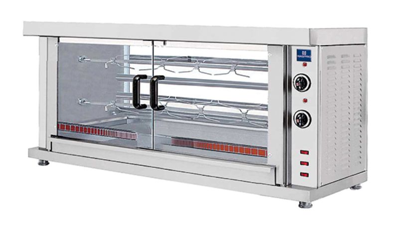 Elektrisk kycklinggrill, 2 spett/8-10 kycklingar