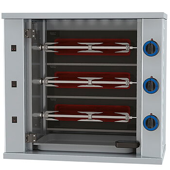 Kycklinggrill gas, 3 spett/9 kycklingar