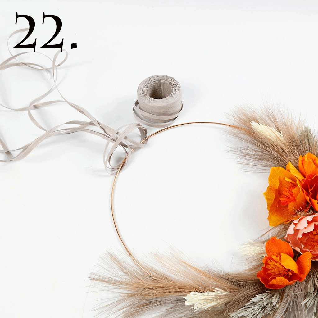 Krans pappersblommor och pampas - 23