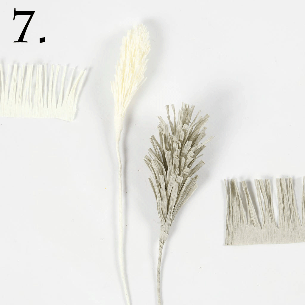 Krans pappersblommor och pampas - 8