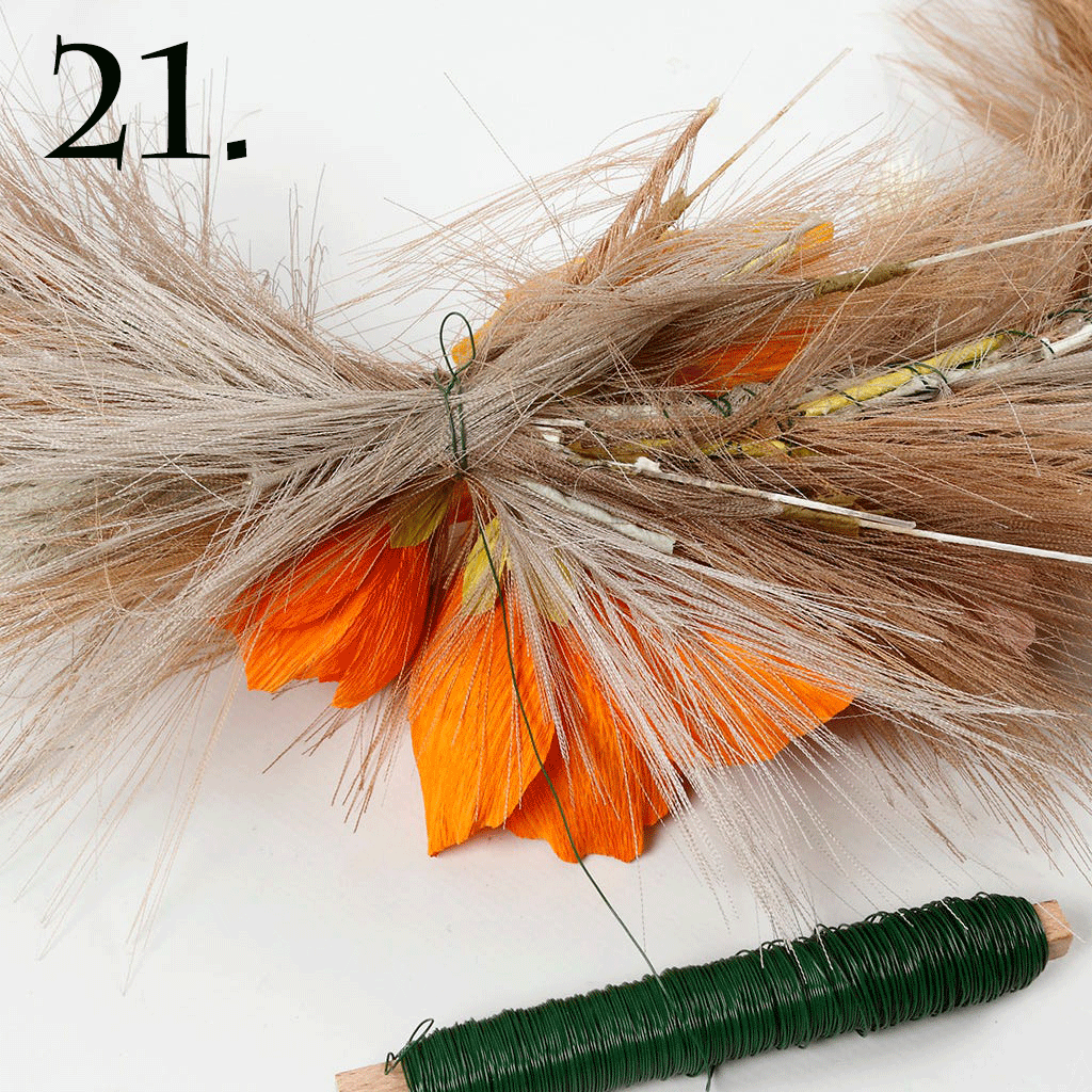 Krans pappersblommor och pampas - 22