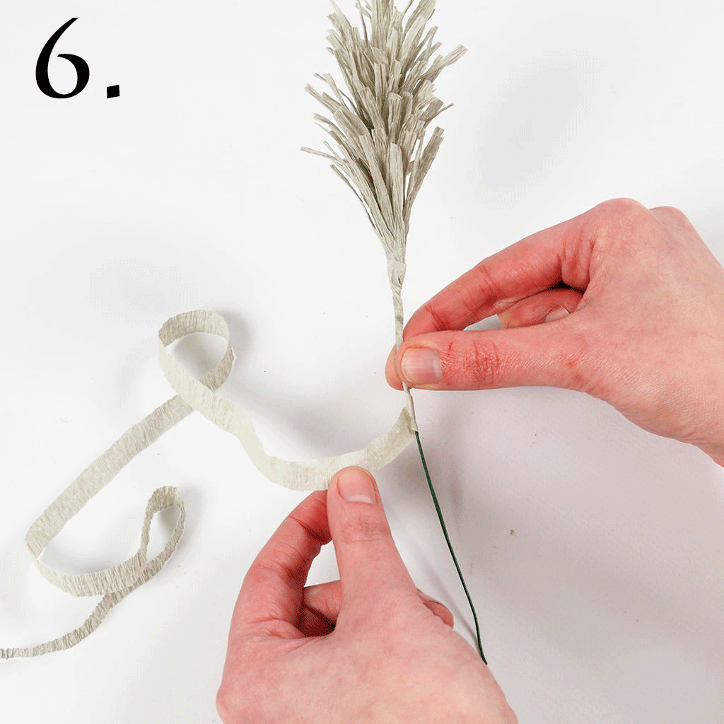 Krans pappersblommor och pampas - 7