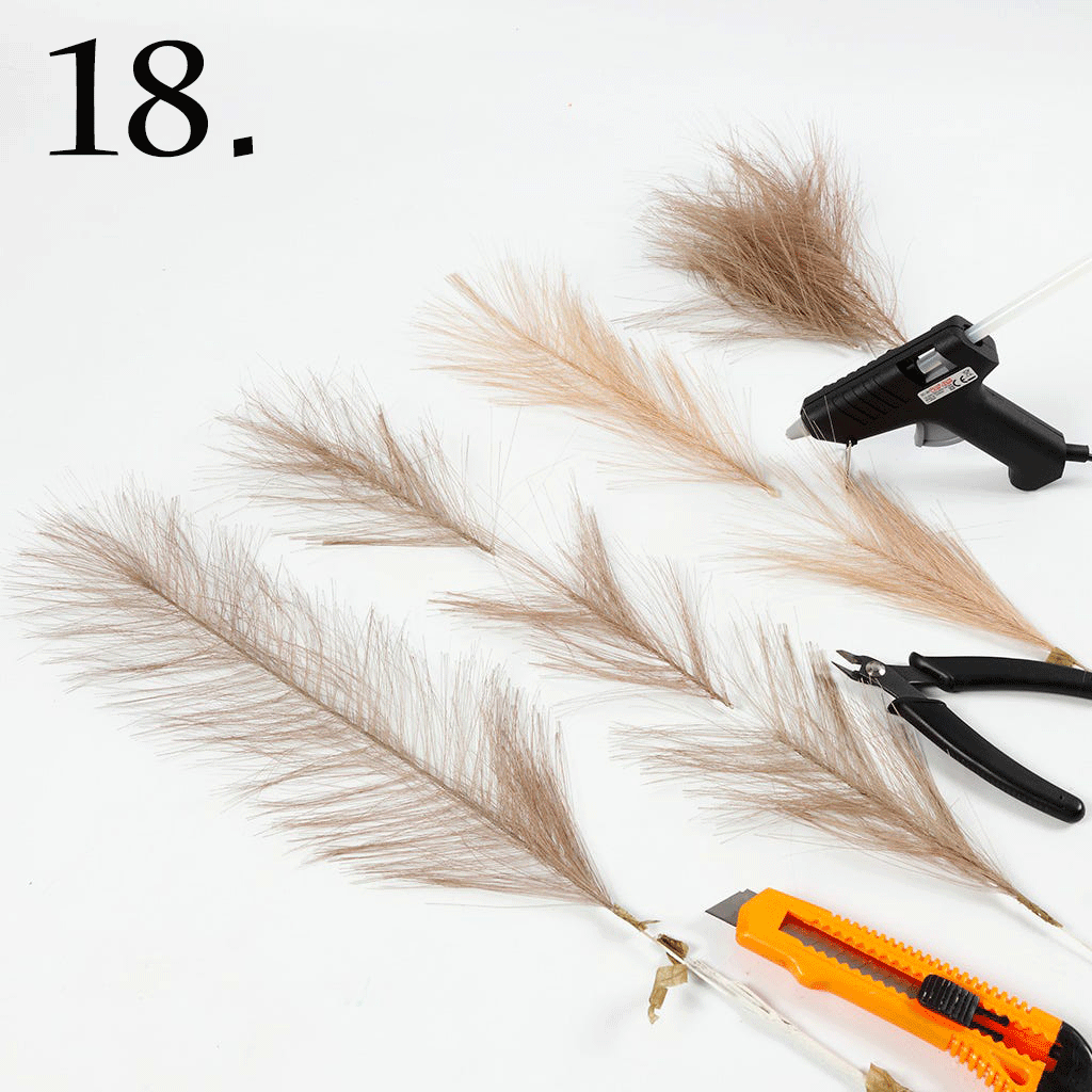 Krans pappersblommor och pampas - 19
