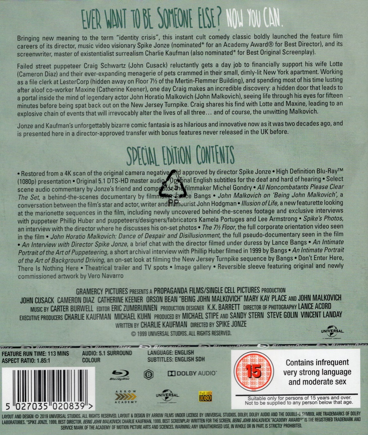 Being John Malkovich (ej svensk text) (Blu-ray) - 2