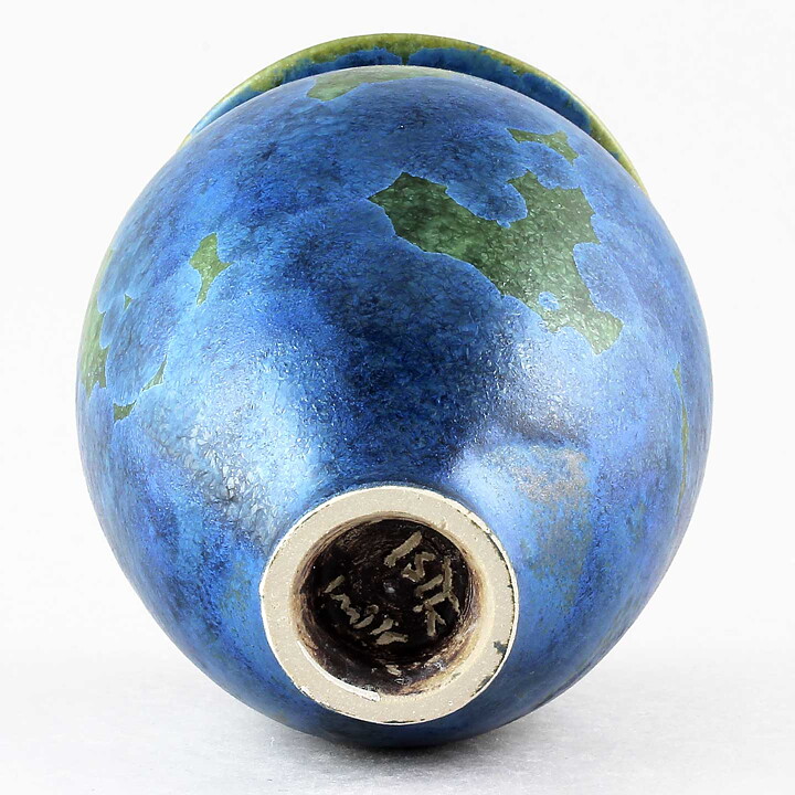 Isak Isaksson (2020) Unique Vase with Blue Crystalline Glaze 17 cm