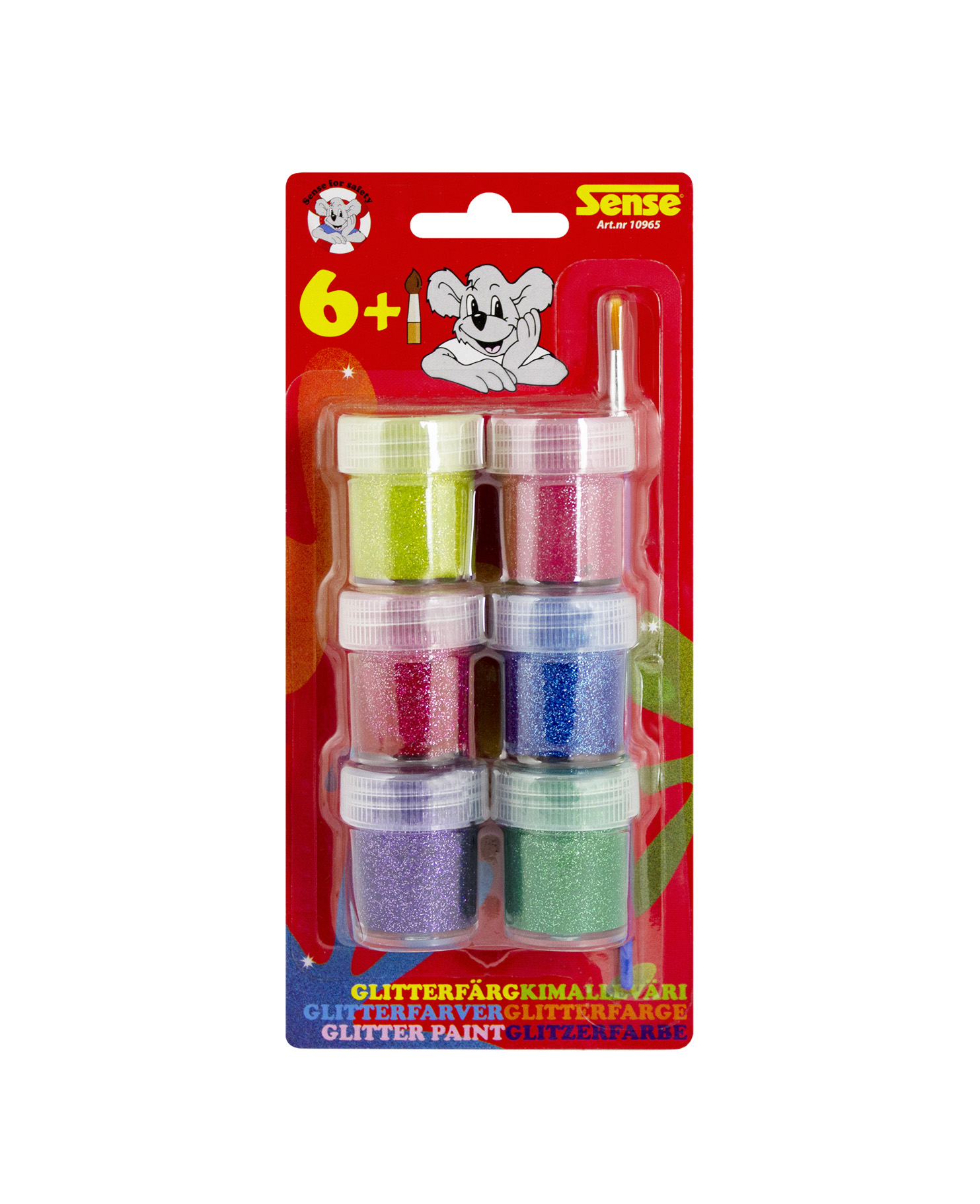 Glitterfärg 6p
