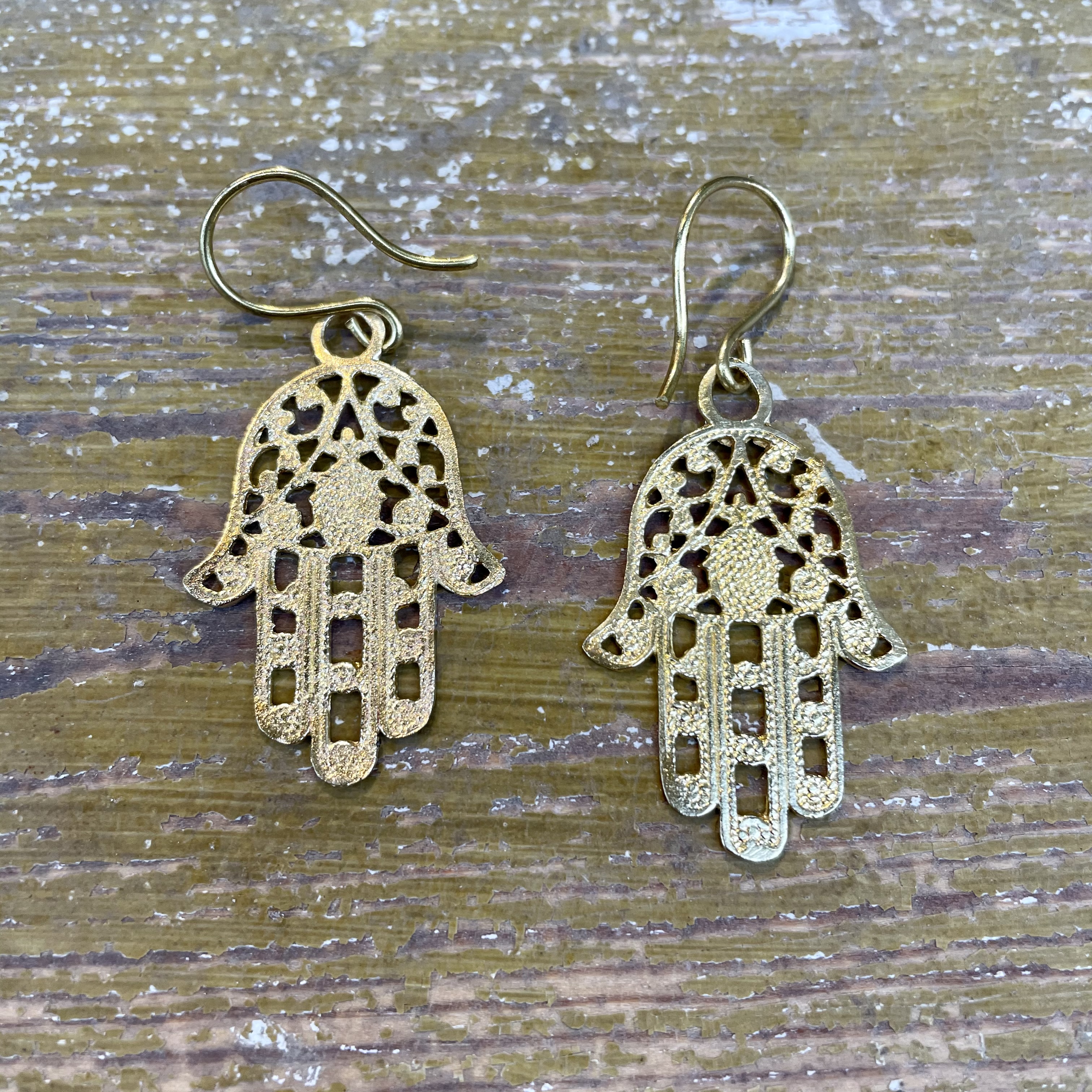 Örhänge hamsa fatimas hand guldfärgade